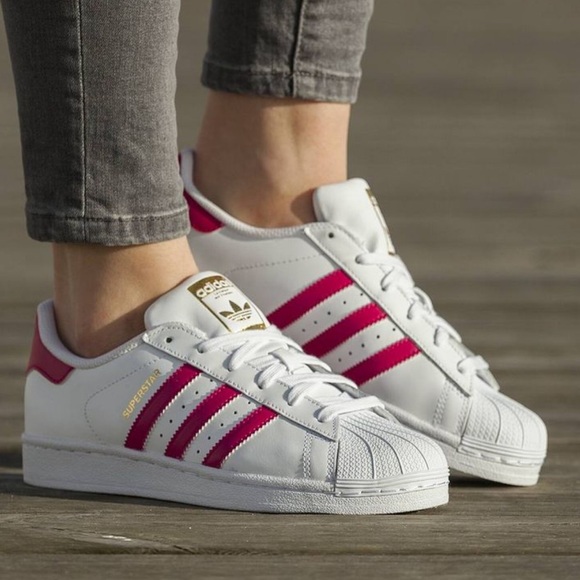 adidas Shoes - Dark Pink SuperStar Adidas Sneakers